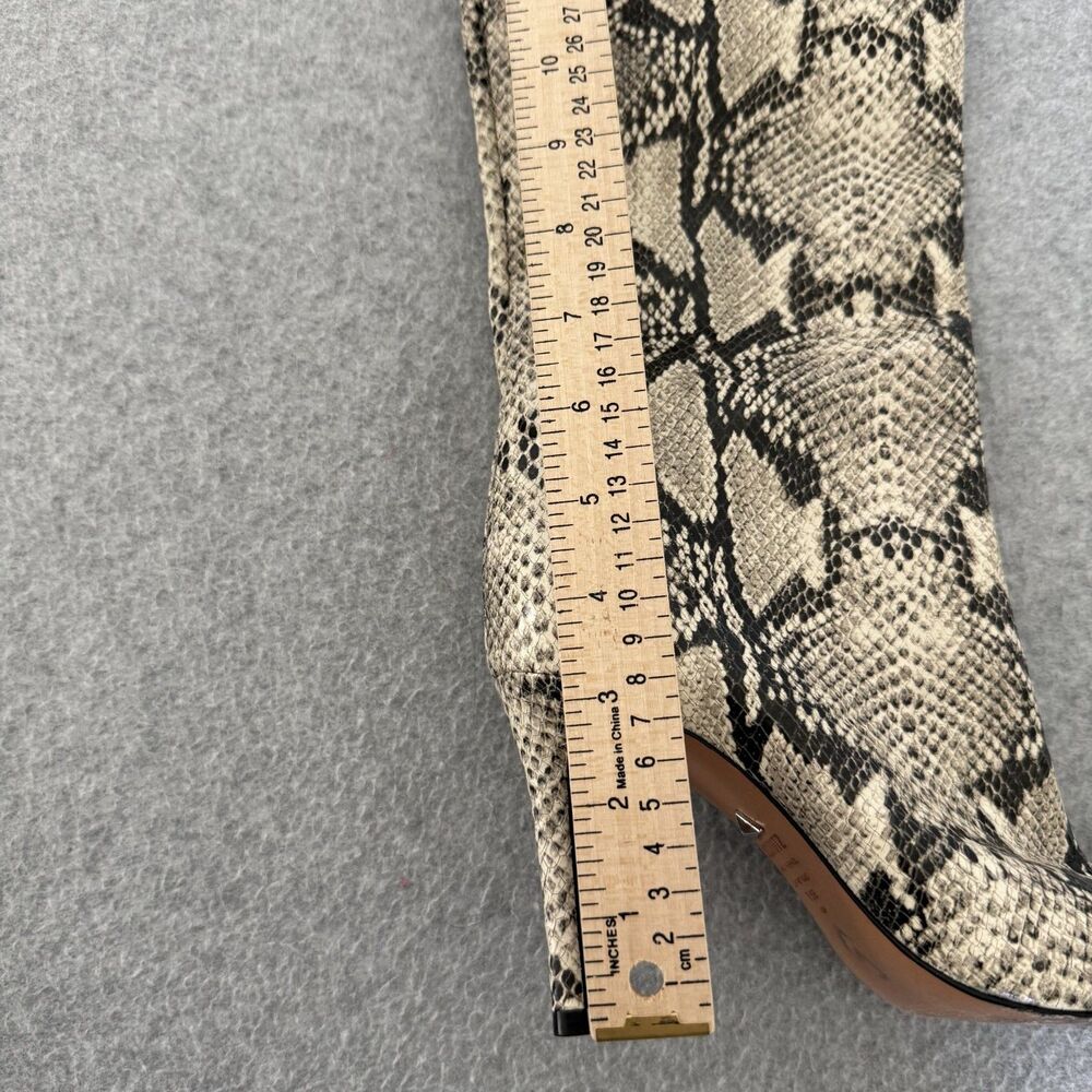Schutz Maryana Pointed High Heel Tall Faux Snakeskin Leather Boots Size 7.5B - Picture 13 of 14
